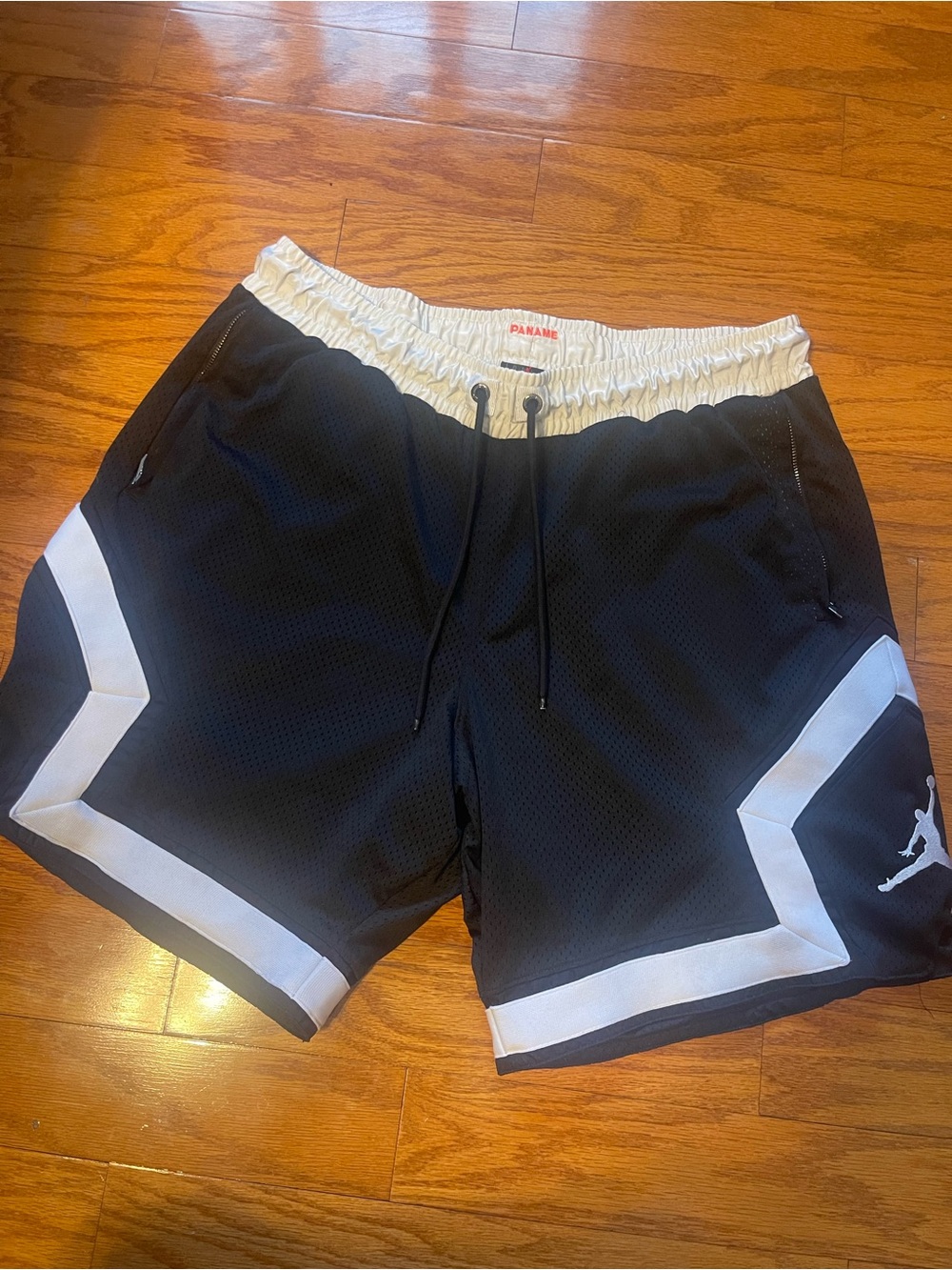 Jordan Black Athletic Shorts with White Waistband and Trim